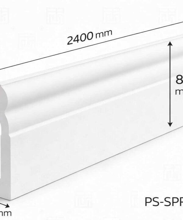 PS-SPR-080-1 8 cm polimer süpürgelik beyaz model 2400x80x12 mm