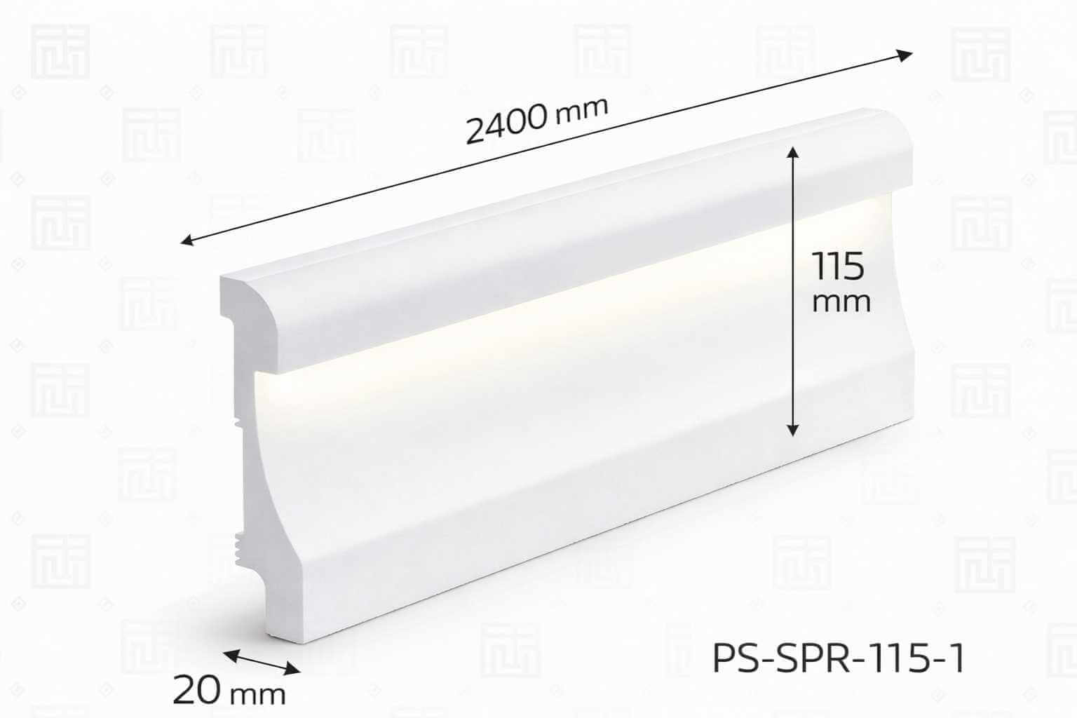 PS SPR 115-1 led polimer süpürgelik 2400 x 115 x 20 mm ürün görseli
