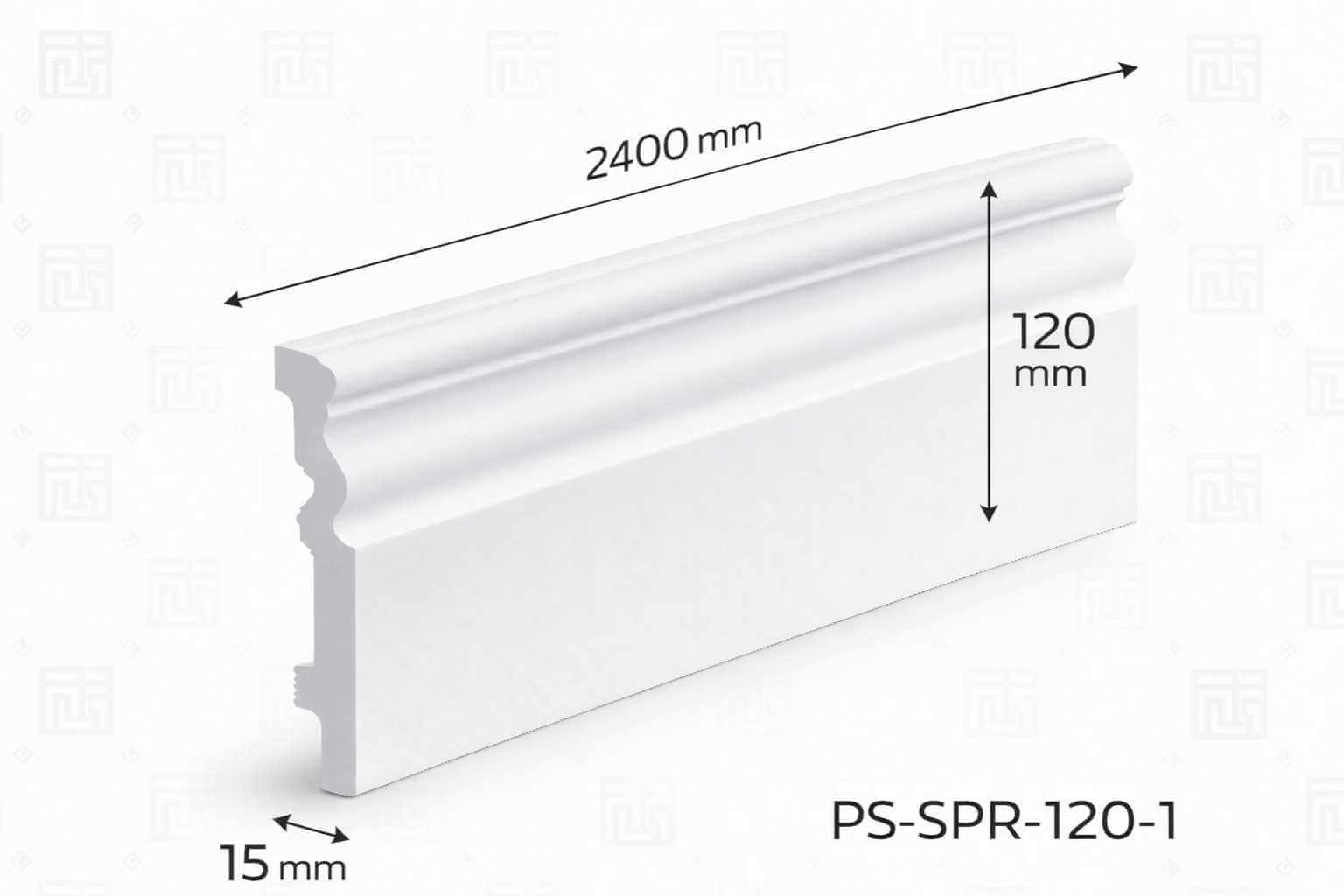 PS-SPR-120-1 beyaz polimer süpürgelik 2400x120x15 mm