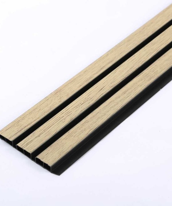 Akağaç renk PVC dış cephe kaplama paneli 12 cm genişliğinde dekoratif cephe paneli
