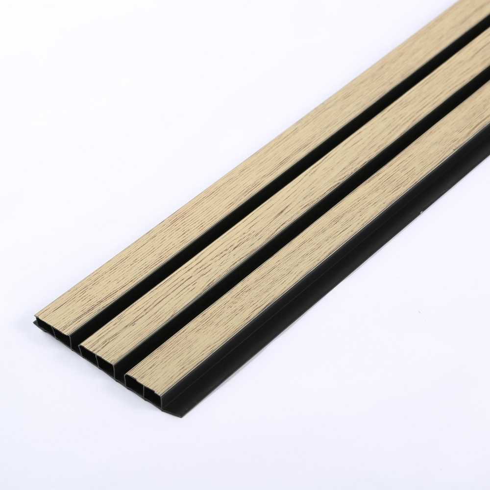 Akağaç renk PVC dış cephe kaplama paneli 12 cm genişliğinde dekoratif cephe paneli