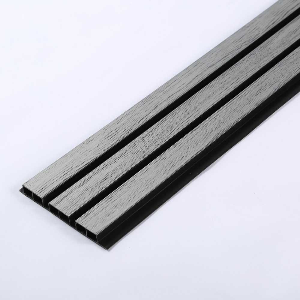 Gri renk PVC dış cephe kaplama paneli 12 cm genişliğinde dekoratif cephe kaplama paneli