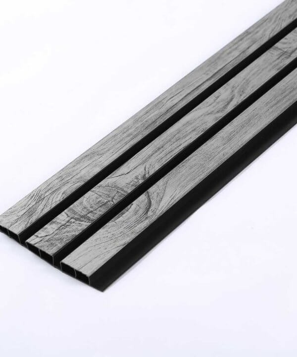 Gümüş meşe PVC dış cephe kaplama paneli 12 cm genişliğinde dekoratif cephe kaplama paneli