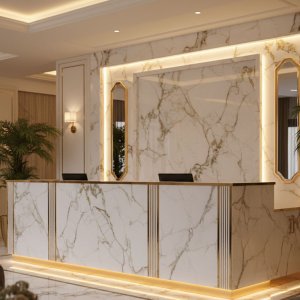 PVC mermer panel tavan dekorasyonu ve sütun kaplama