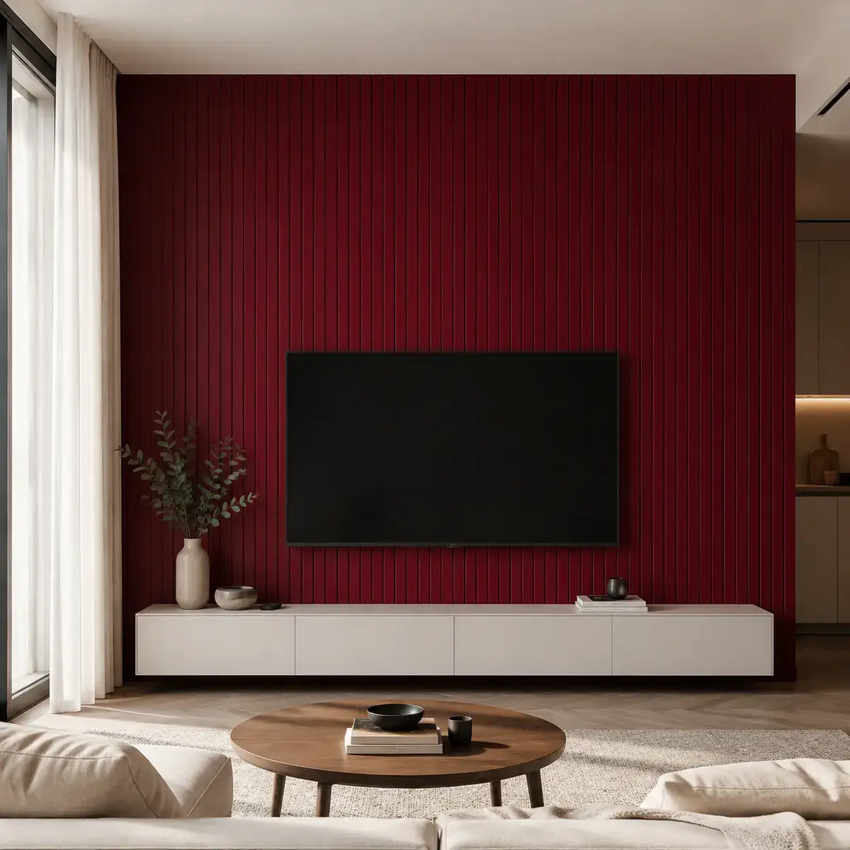 Bordo MDF Lambri Duvar Paneli – Standart Seri - Görsel 2