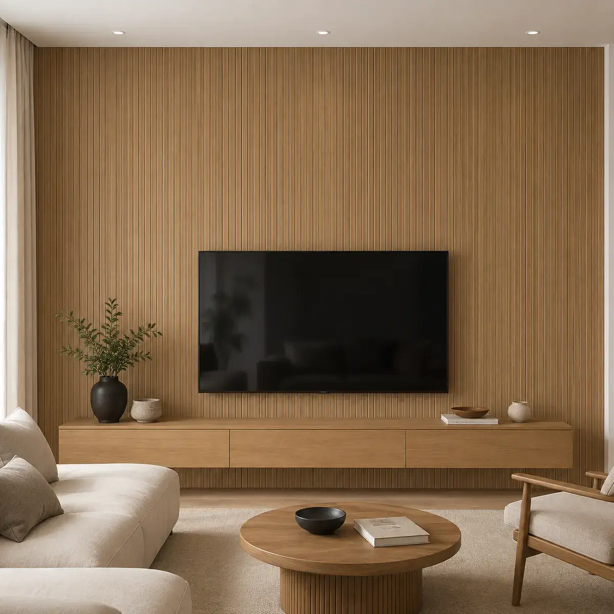 Doğal Meşe MDF Lambri Duvar Paneli – Standart Seri - Görsel 2